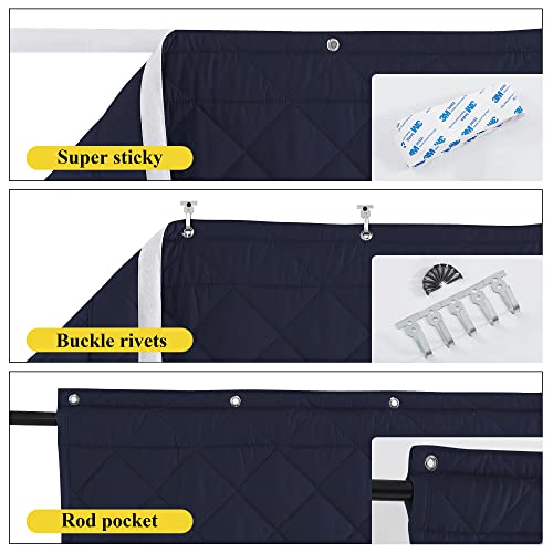 NICETOWN 38x82 Inch Thermal Insulated Door Curtain - Navy Blue, 1 Pack