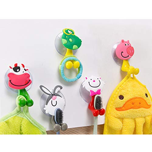 Funny Tool Suction Cup Toothbrush Holder Hooks - 5 Small Animal Set