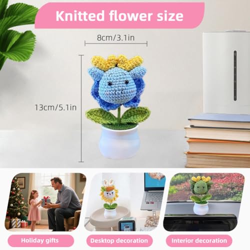 Hand-Crocheted Mini Flower Ornaments - Dragon & Rabbit Designs