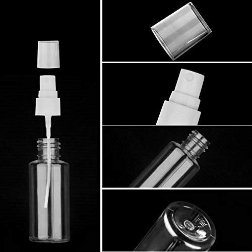 Exptolii Small Plastic Fine Mist Spray Bottles 1oz 6 Pack Travel Size