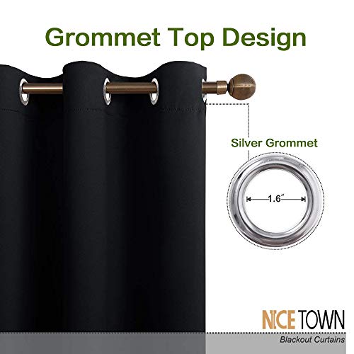 NICETOWN Blackout Curtain Panel - Energy Efficient Eyelet Top, 42x72