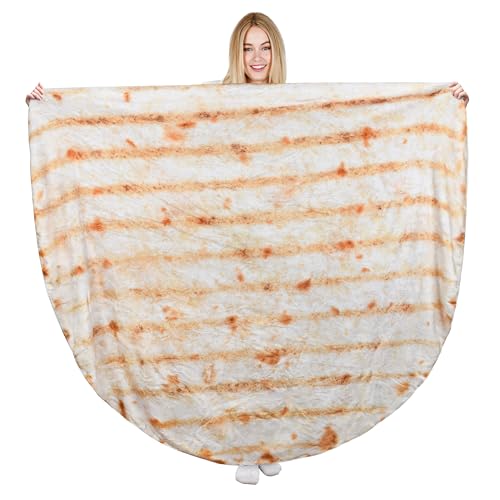 Catalonia Naan Blanket - Soft Flannel Pizza Design, 59 Inch