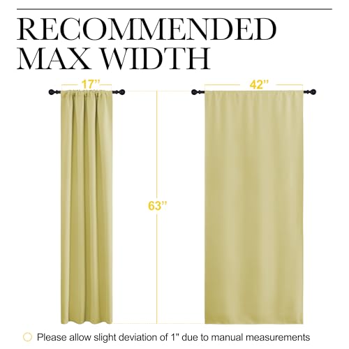 NICETOWN 63-Inch Pale Yellow Blackout Curtains - Thermal Insulated Drapes