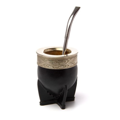 Tatengue Mate Imperial Gourd and Bombilla Set - Argentino Yerba Mate Kit, Uruguayo Calabaza Cup, Handmade Leather Gourds, Premium Alpaca Calabash Tea Cups