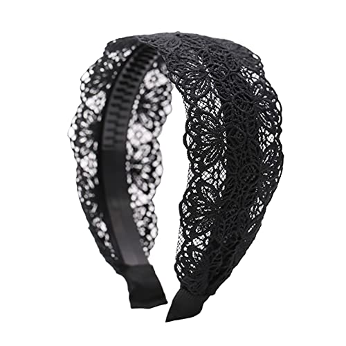 ccHuDE Wide Lace Non-Slip Hairband Soft Fabric Headband for Women