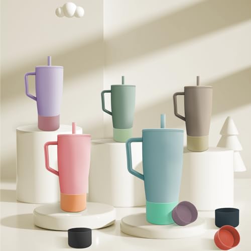 2Pcs Protective Boot Compatible with Brumate Era 40 oz 30 oz Tumbler, Anti-Dent & Anti-Slip Silicone Bottom Cover Protector Sleeve Bumper Compatible with Brumate Era Tumbler with Handle