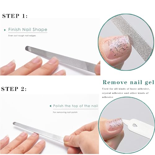 Diamond Dust Stainless Steel Nail File 2-Piece Set with Protective Cover
