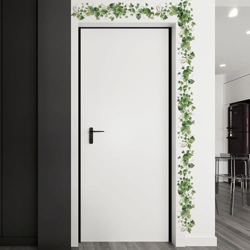 Green Leafy Vine Wall Decals, Peel and Stick Vinyl Plant Wall Stickers