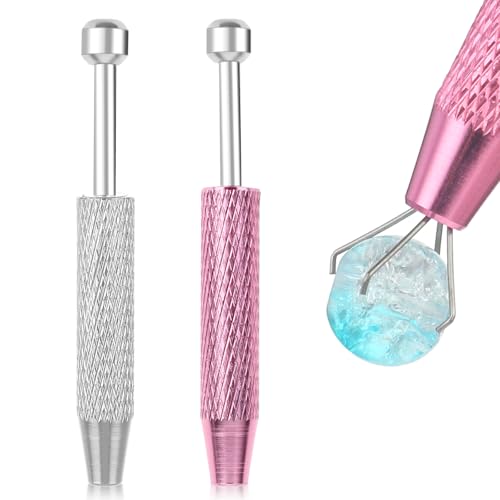 Cobee 2 Pcs Piercing Ball Grabber Tool 4-Claw Gem Tweezers Holder