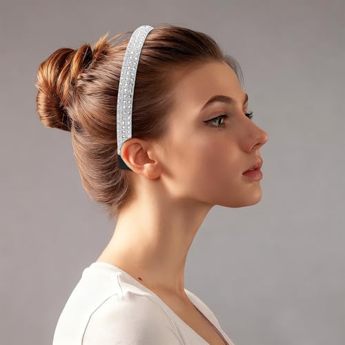 Esitrormi 2 PCS Rhinestone Headbands for Women Sparkly Hair Bands