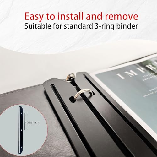HYRAUL 24Pcs Magazine Holders for Binders, 3-Ring Organizer Inserts, Black