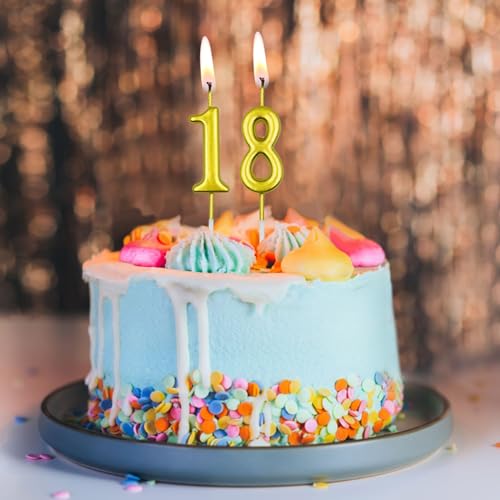 Gold Number 20 Birthday Candle for Cake Decoration