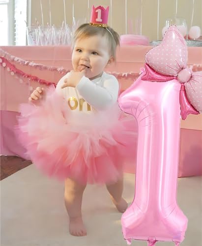 Pink Number 10 Balloon Set with Bow - 40 Inch Jumbo Birthday Decoration