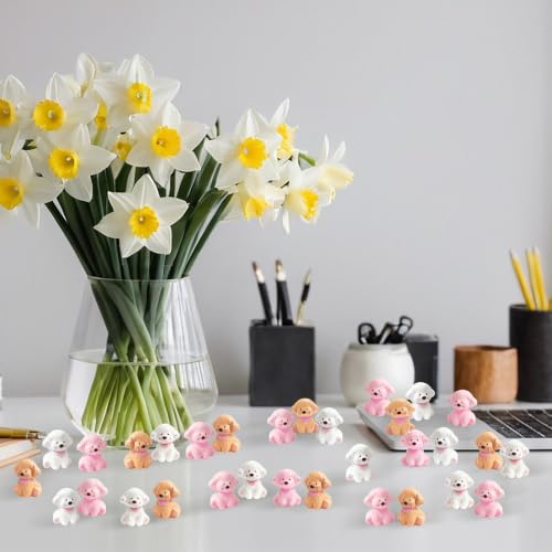 60 Pcs Mini Dogs Resin Figurines - Cute Puppy Miniature Set