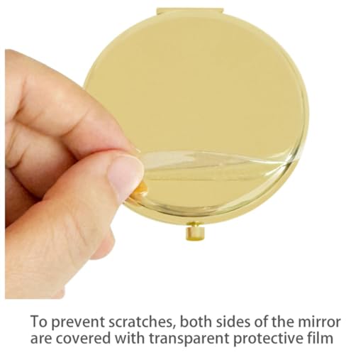 Gold Compact Mirror for Purse - 1X/2X Travel Makeup Pocket Mirror
