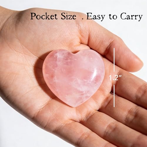 Rose Quartz Heart Pocket Hug for Girlfriend - Natural Keepsake Gift