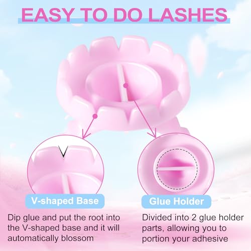 NXJ INFILILA 100PCS Disposable Lash Glue Rings for Eyelash Extensions V-Groove