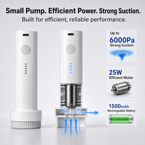 Cordless Mini Electric Vacuum Pump for Storage Bags - USB-C Rechargeable