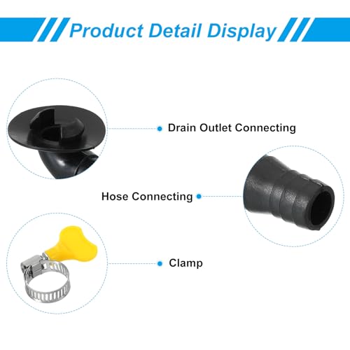 PATIKIL 20mm Air Conditioner Drain Hose Connector with Clamp - 1 Pcs