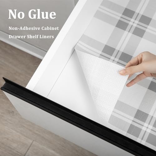 Non-Slip Drawer Shelf Liner 12" x 118" - Gray Waterproof Mat
