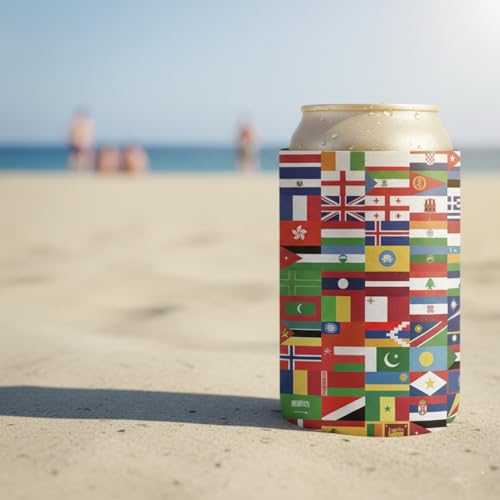 2026 Soccer World Cup Can Cooler with International Flags