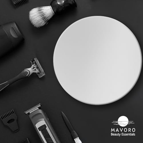 Mavoro 7-Inch Round Shower Mirror, Shatter-Resistant Acrylic Shaving Mirror