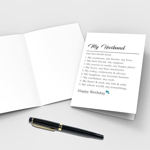 Romantic Birthday Card for Husband | Funny Definition & Poem