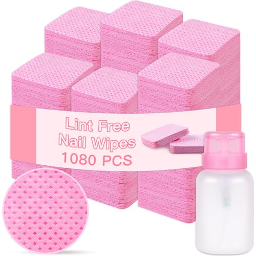 Lint Free Nail Wipes and Pump Dispenser Bottle for Gel Polish Remover