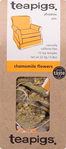 teapigs Chamomile Flowers Tea - Whole Flower Herbal Tea, 15 Count (Pack of 2)