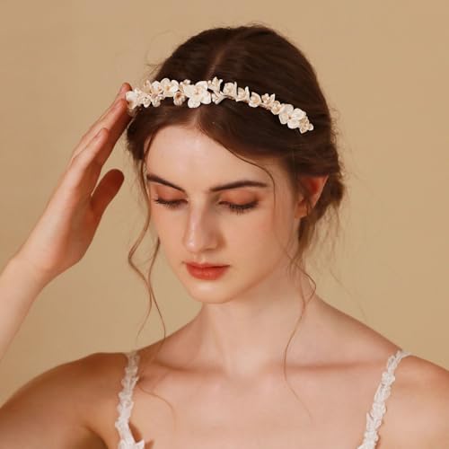 Bridal Gold Wedding Headband Hair Accessories for Women and Bridesmaids