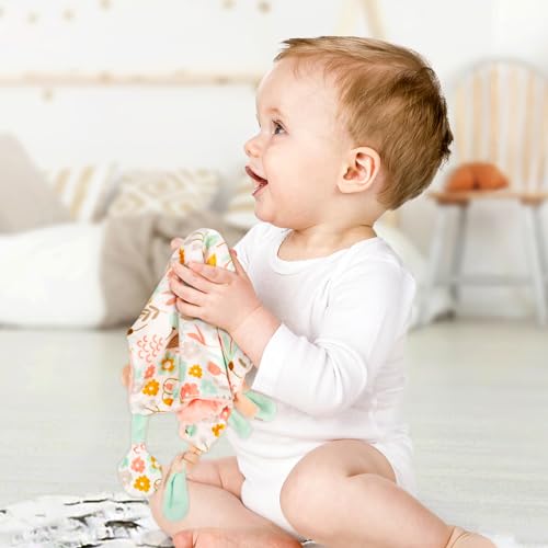 Dr.Rapeti Flower Security Blanket - Soft Cashmere Tag Blanket for Babies
