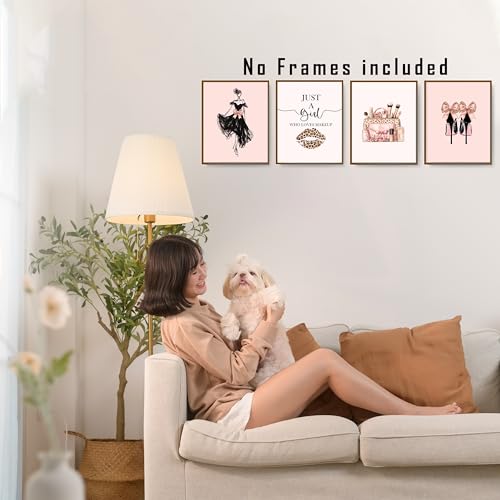 FITIE Pink Leopard Wall Art Prints Set, 8x10 Unframed Aesthetic Posters