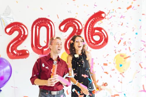 40 Inch Red 2026 Balloon Number for Graduation & New Year Celebrations