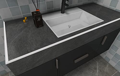 39-Inch White Shower Water Dam - Keep Countertops & Showers Dry