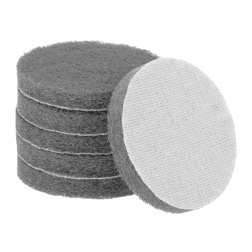 HARFINGTON 6pcs 800 Grit Surface Conditioning Scrub Pads 3-inch Gray Drill Brush