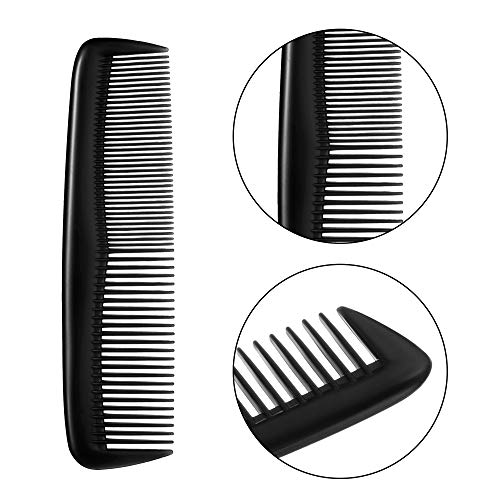 Leinuosen 12-Piece Pocket Hair Combs Fine Tooth Plastic Black Salon Travel