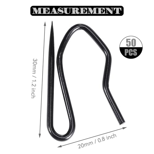 50 Pack Stainless Steel Curtain Hooks for Drapes - Easy to Use Pinch Pleat Design