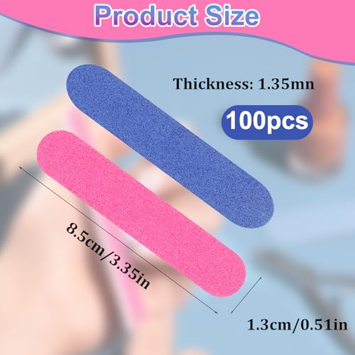 Cobee Professional Nail Files 100 Pcs, 180/240 Grit Double Sided Emery Boards