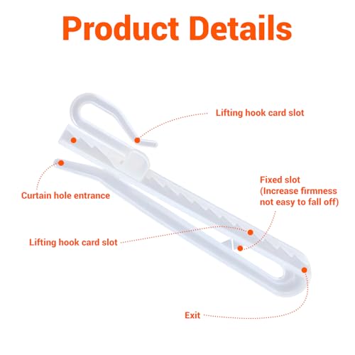 Adjustable Plastic Curtain Hooks - Pinch Pleat Hooks, 30PCS Set