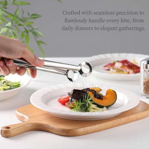 Kzovone 8-Pack 7-Inch Stainless Steel Serving Tongs