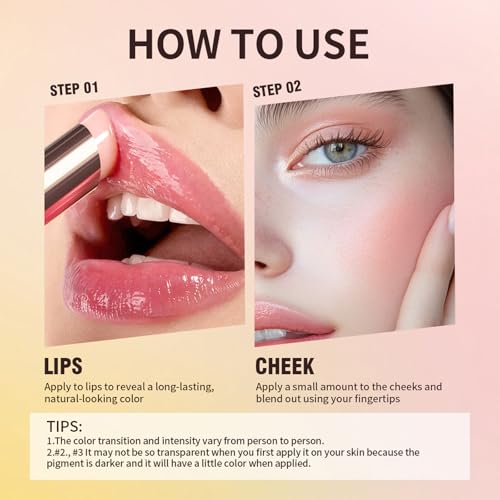 BERALLOYE 2PCS pH Color Changing Lip Balm & Cheek Tint Set
