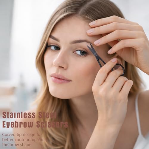 5-in-1 Eyebrow Grooming Kit with Razors, Scissors and Tweezers