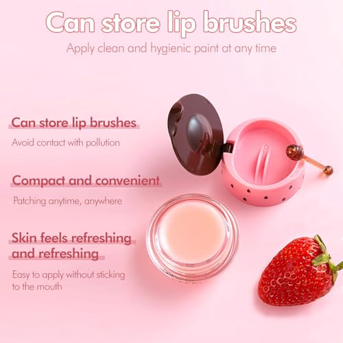 Strawberry Lip Mask and Moisturizing Balm for Dry Cracked Lips