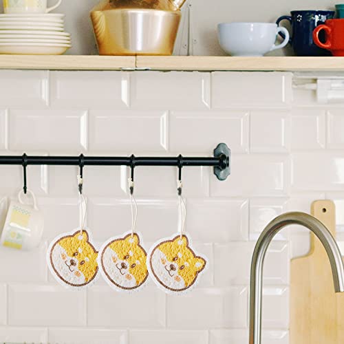 Vilphel Smile Dog Kitchen Sponges 3 Pack - Natural & Reusable
