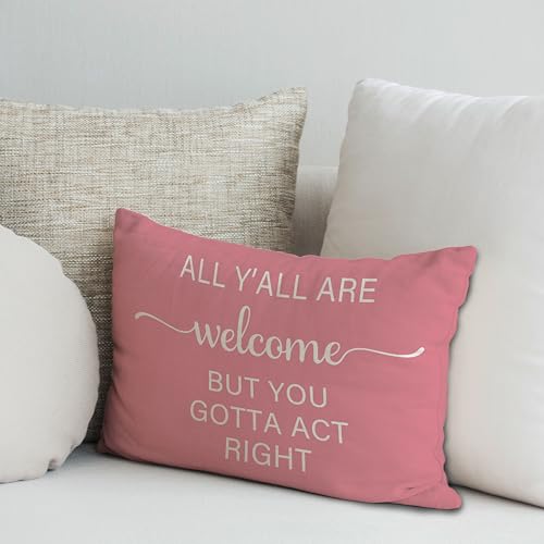Pink Western Lumbar Pillow Cover 12x20 - Inspirational Quote Flannel Decor
