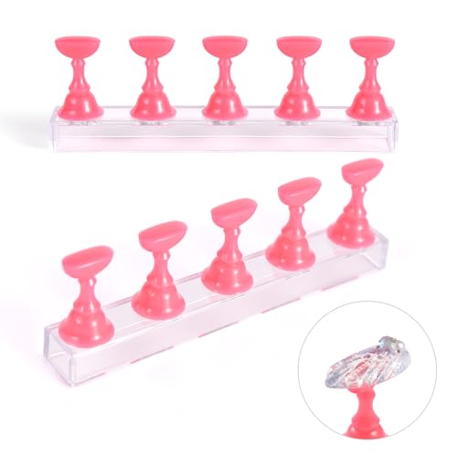 Siyuwuro 2 Sets Magnetic Nail Practice Stand for Press on Nails Art Display
