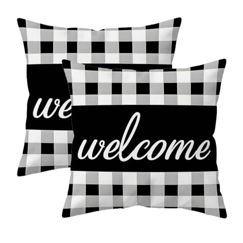 Set of 2 Buffalo Plaid Pillow Covers 18x18 Inch with Zipper – Pack of 1