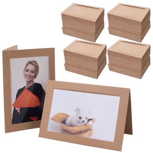 Kraft Photo Frame Cards with Envelopes 4x6 Set for Gifts & DIY - 200 pcs