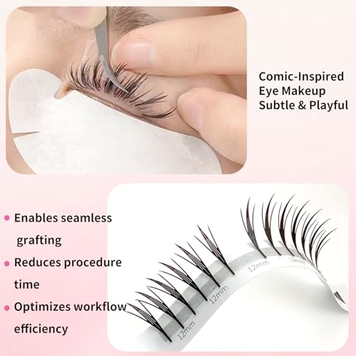Pro Fairy Manga Eyelash Clusters 120Pcs D Curl Volume Lash Tray