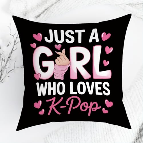 Banime Anime Throw Pillow Cover 18x18, Soft Flannel K-pop Room Decor